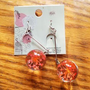 REAL DRIED FLOWERS IN GLASS EARRINGS